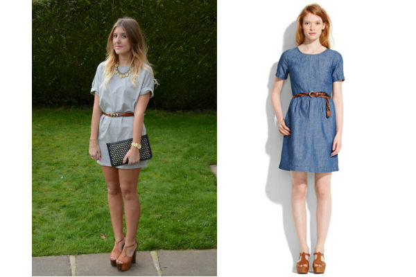 chambray t shirt dress