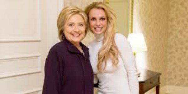 Britney Spears, Hillary Clinton, campaining