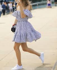 Floral dress, trainers