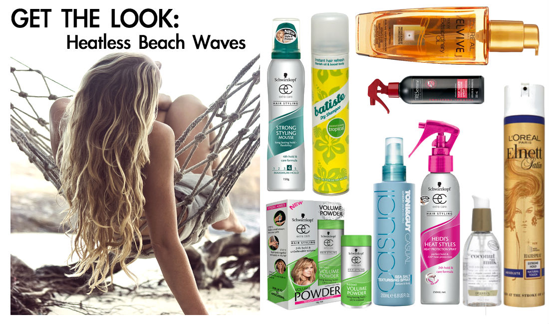 beach waves, heatless, overnight, hair products