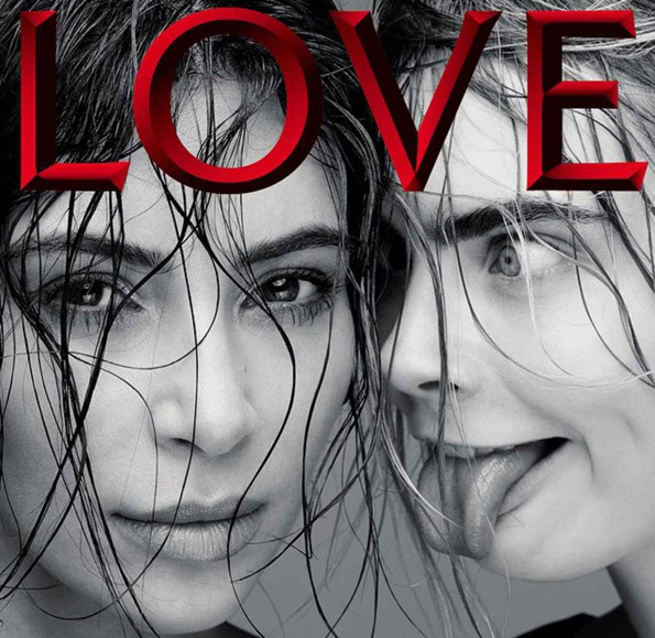 Kim Kardashian, Cara Delevingne, LOVE Magazine, Kendall Jenner, Magazine Cover, Editorial