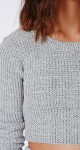 Selena Gomez, Mid drift sweater, grey