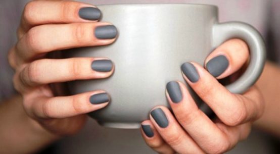 matte grey nail polish